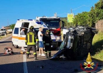 Olbia: incidente stradale sulla provinciale 73, sul posto i vigili del fuoco