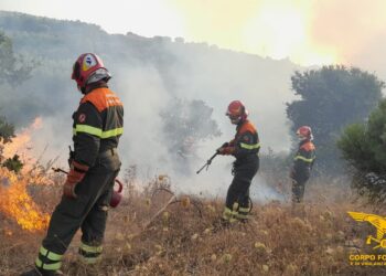 Il Corpo forestale sta intervenendo con il supporto di un elicottero della base di Limbara su un incendio a Oschiri, in località Sa Pedrosa