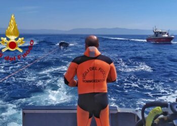 I vigili del fuoco sono intervenuti nelle acque del golfo di Cagliari, per un principio incendio a bordo di un gommone
