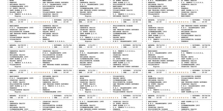 E’ stato presentato a Oristano il calendario del campionato di Eccellenza regionale, 34 giornate dal 10 settembre al 28 aprile