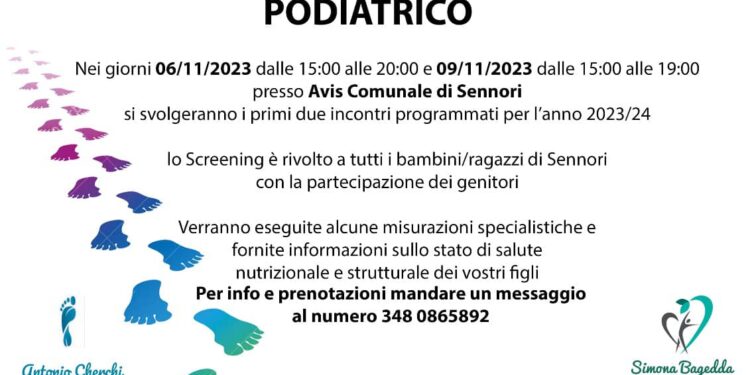 Screening nutrizionale e podiatrico per gli studenti di Sennori