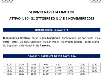 In occasione della festività di Ognissanti e della Commemorazione dei defunti, ATP S.p.A. ha predisposto un collegamento diretto tra il centro città e il cimitero di Sassari