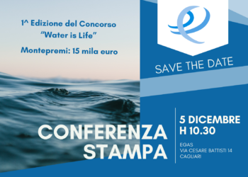 Martedì 5 dicembre Egas presenterà il 1° concorso creativo “Water is Life” rivolto alle classi del triennio delle scuole secondarie di secondo grado della Sardegna