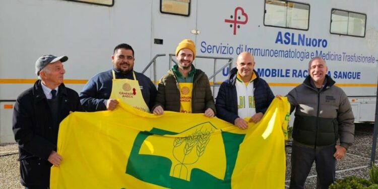 Campagna Amica Coldiretti NU-OG: l’autoemoteca dell’Avis si tinge di gioallo, raccolte 20 sacche di sangue, vince la generopsità dei sardi