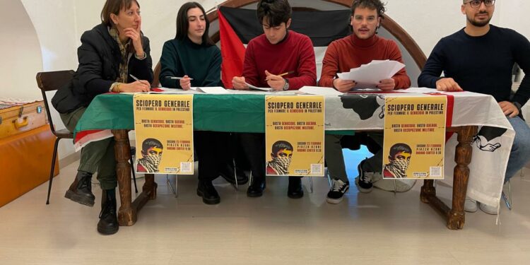 Gli studenti per la Palestina e l’Assemblea cittadina per la Palestina hanno presentato oggi il programma dello sciopero generale del 23  febbraio, a Sassari