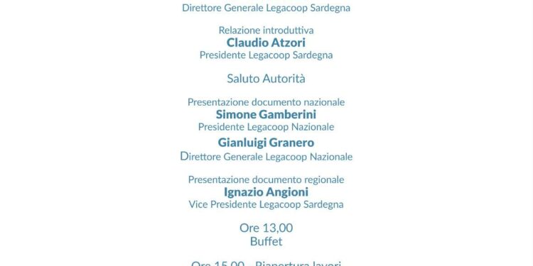 Mercoledì 6 marzo, a Sassari, si terrà la conferenza di organizzazione e programmatica di legacoop Sardegna