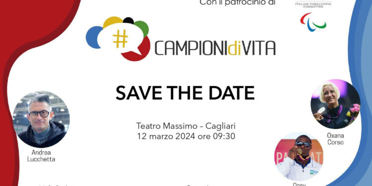 Quinta ed ultima tappa di #CAMPIONIdiVITA, l’evento dedicato agli studenti delle scuole superiori, a Cagliari, martedì 12 marzo, con Andrea Lucchetta, Oney Tapia e Oxana Corso