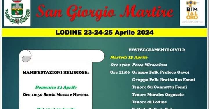 Lodine: il programma della festa in onore di San Giorgio