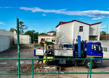 A Sorso sono iniziati  i lavori di riqualificazione dei campetti esterni della succursale ex Cress di via Porto Torres