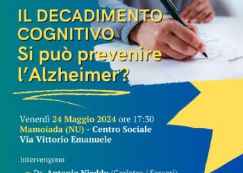 A Mamoiada, venerdì 24 maggio, si terrà un incontro di Amas sull’Alzheimer: “Sensibilizzare sull’importanza della prevenzione”
