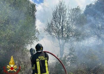 Olbia: a fuoco un capanno in legno in località Santa Giusta, sul posto i vigili del fuoco