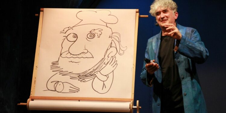 Prosegue in Sardegna il Tour 2024 di Alvalenti con lo spettacolo “HUMOR GRAPHIC SHOW – quando il disegno fa spettacolo”