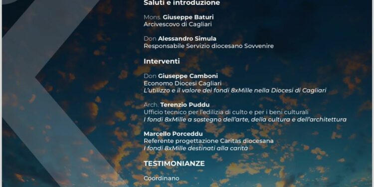 Sabato 15 giugno, presso la Curia arcivescovile di Cagliari verranno resi noti i progetti e l’utilizzo dei fondi 8×Mille in Diocesi