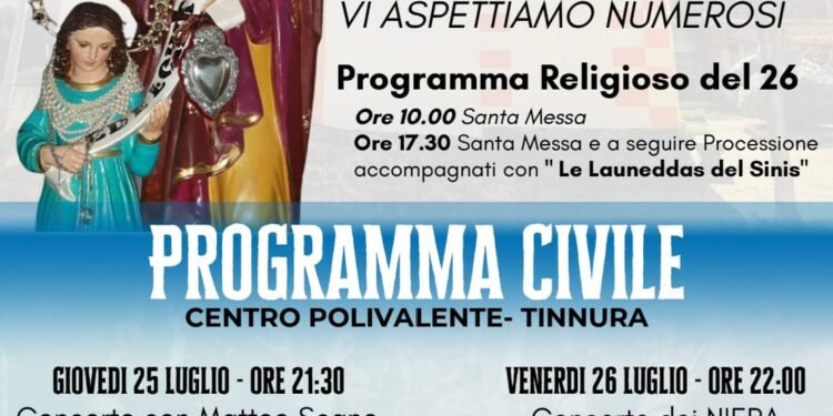 Tinnura: due giorni di festa per Sant’Anna