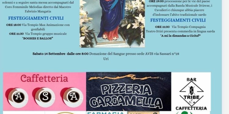 Uri festeggia la patrona Nostra Signora della Pazienza