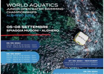 Dal 5 all’8 settembre, ad Alghero, si terranno i campionati del mondo juniores di nuoto in acque libere