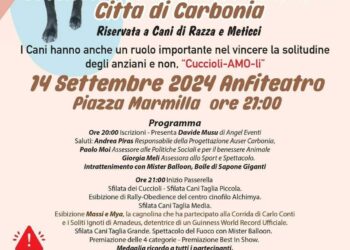 Sabato 14 settembre, alle 21.00, l’anfiteatro di piazza Marmilla ospiterà la “1ª sfilata amatoriale canina città di Carbonia”