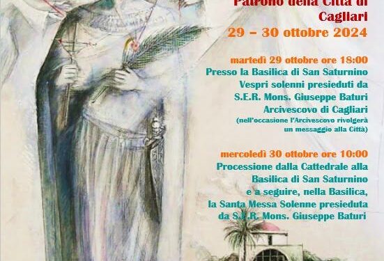 Mercoledì 30 ottobre ricorre la solennità di san Saturnino, patrono di Cagliari