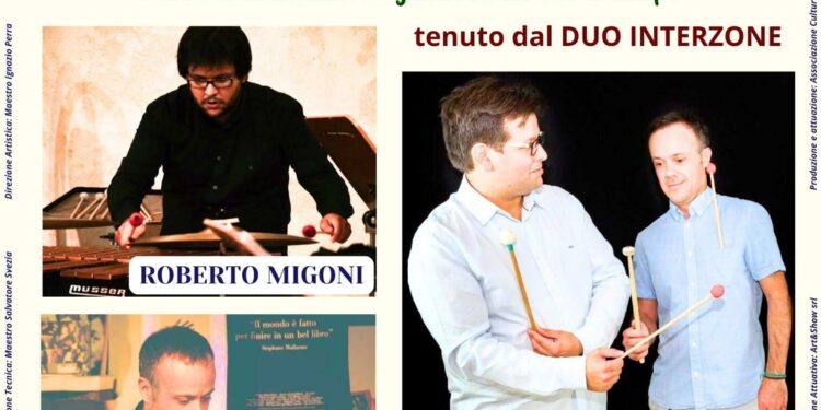 Il 3 novembre i percussionisti Francesco Ciminiello e Roberto Migoni saranno protagonisti della rassegna “Concerti a Palazzo Regio”