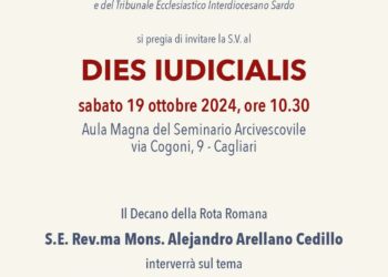 Sabato 19 ottobre, presso l’Aula Magna del Seminario Arcivescovile, a Cagliari, si terrà il “Dies Iudicialis 2024”.