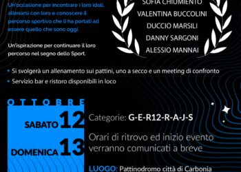 Sabato 12 e domenica 13 ottobre il pattinodromo di Carbonia ospiterà il 2° “Stage dei campioni”