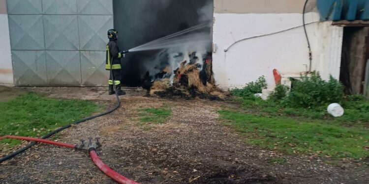 Bonorva: a fuoco un capannone, sul posto i vigili del fuoco
