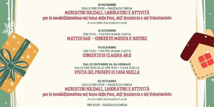 Un Natale ricco di eventi e iniziative con Elmas Natale 2024