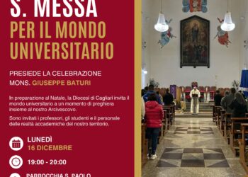 Monsignor Giuseppe Baturi lunedì 16 dicembre celebrerà la messa per il mondo universitario in vista del Santo Natale