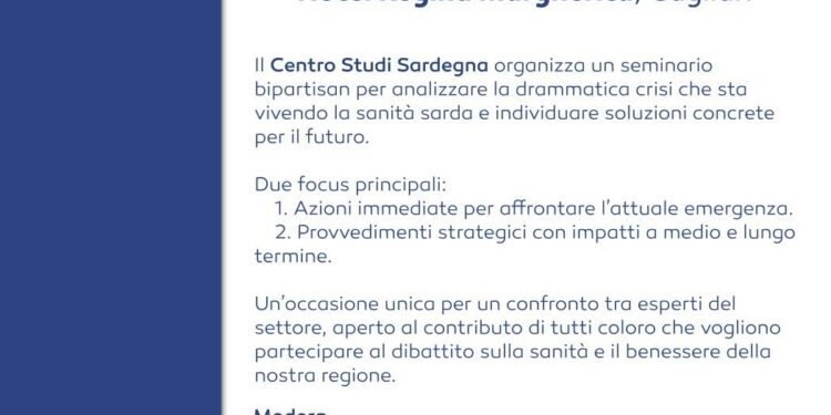 “Sanità e politica: sfida tra malati”, lunedì 13 gennaio, a Cagliari, il seminario organizzato dal Centro Studi Sardegna