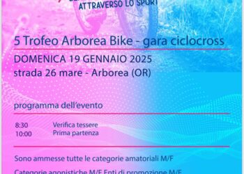 Ciclocross: ad Arborea l’ultimo appuntamento stagionale con tutte le categorie in gara nel 5° Trofeo Arborea Bike