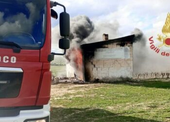 A Ussana si è sviluppato un incendio in una struttura rurale nei pressi delle campagne della SP9