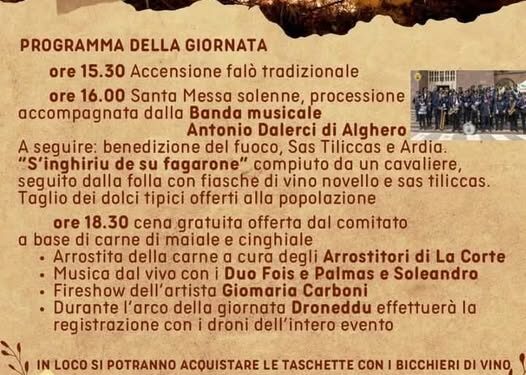 Bottidda: il programma della festa per Sant’Antonio Abate