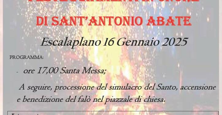 Escalaplano: il programma della festa per Sant’Antonio Abate