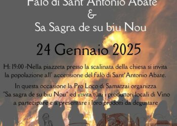 A Samatzai il “Falò di Sant’Antonio Abate” e “Sa Sagra de su Biu Nou”