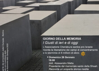 Domenica 26 e lunedì 27 gennaio l’associazione Chenàbura terrà, a Cagliari, due iniziative di riflessione sull’antisemitismo di ieri e di oggi