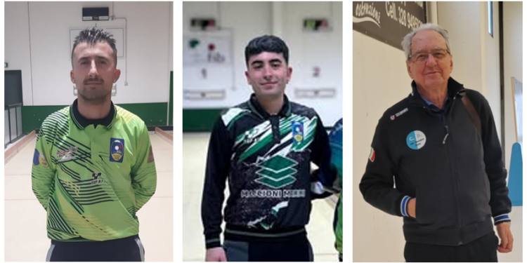 Francesco Sias, Alessio Caboni e Sergio Cortina campioni regionali di bocce nell’individuale categorie A, B e C