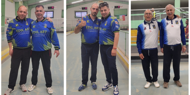 A Oristano sono stati assegnati i titoli di campioni regionali senior in coppia per la categorie A, B e C di bocce
