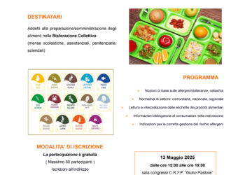 Allergie e intolleranze alimentari: corso formativo per addetti alla ristorazione collettiva