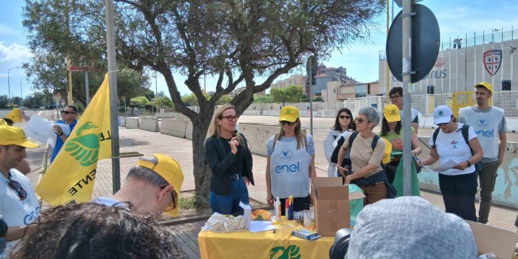 Cinquanta volontari dipendenti Enel sono scesi in campo a Cagliari al fianco di Legambiente per l’operazione ”Park litter” presso il Canale di San Bartolomeo