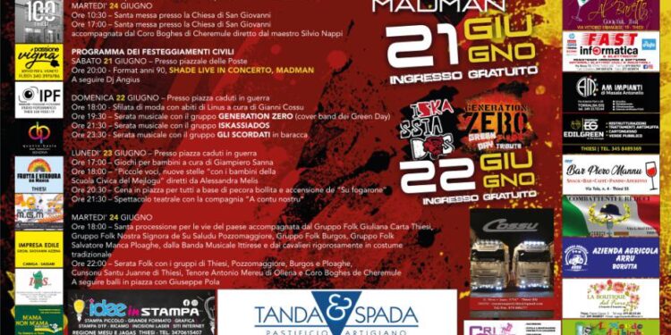 Thiesi in festa per San Giovanni Battista