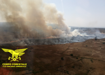 Incendio nelle campagne di Ussana