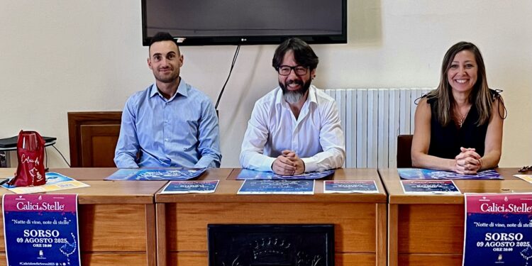 È stato presentato al Palazzo Baronale il programma di Calici di Stelle, evento clou dell’estate sorsese.