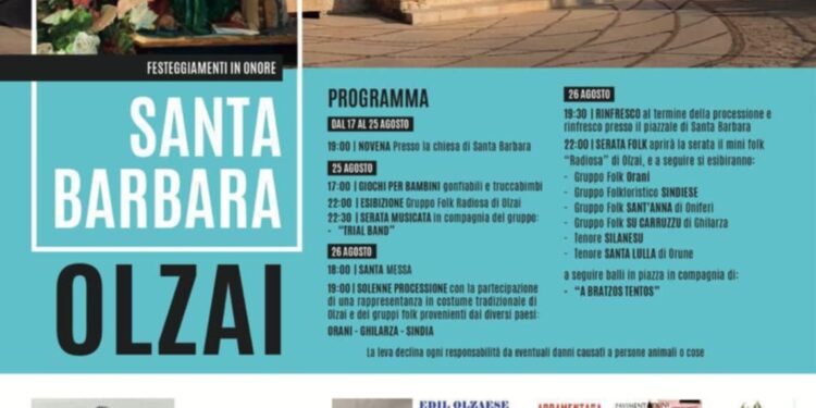 Olzai in festa per Santa Barbara