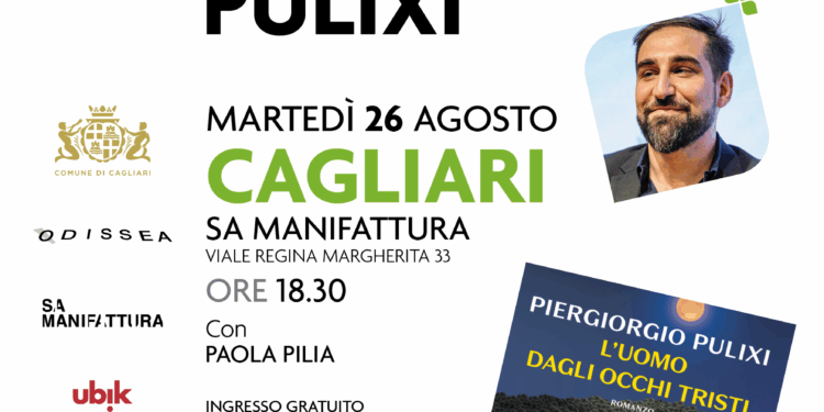 “L’uomo dagli occhi tristi”: a Cagliari il nuovo libro di Piergiorgio Pulixi