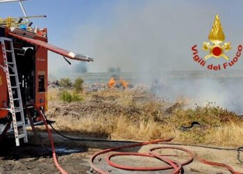 Quartu Sant’Elena: incendio di vegetazione e grossi cumuli di stoppie