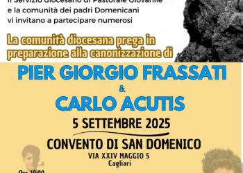 Incontro di preghiera, a Cagliari, venerdì 5 settembre, in preparazione della canonizzazione di Carlo Acutis e Piergiorgio Frassati