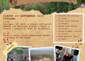 Il 20 settembre 2025, a Illorai, convegno-conferenza di Bustianu Pilosu sul canto a tenore e serata di canti e balli
