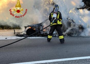 A fuoco un’auto sulla Cala Gonone-Dorgali