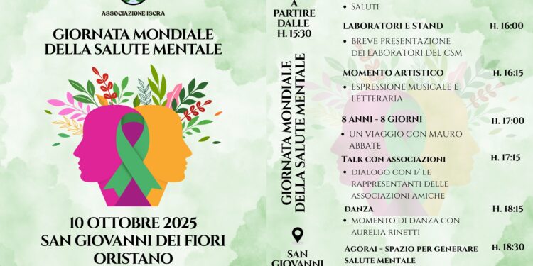 Giornata mondiale della salute mentale: venerdì 10 ottobre laboratori, musica e dibattiti a Oristano