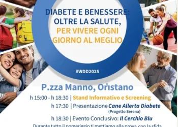 Giornata mondiale del diabete 2025: sabato 22 novembre a Oristano un evento di sensibilizzazione